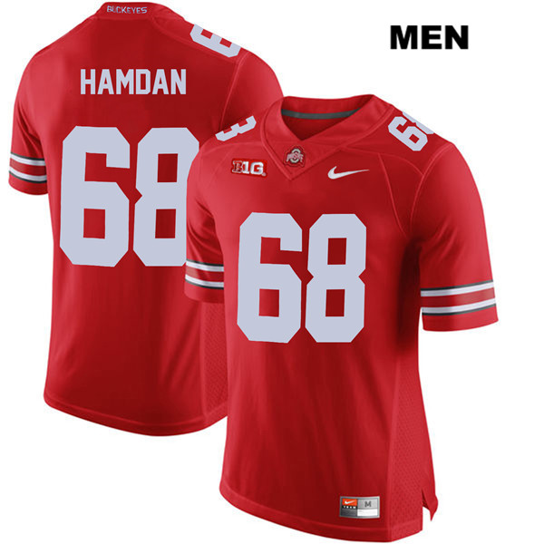 Ohio State Buckeyes Men's Zaid Hamdan #68 Red Authentic Nike College NCAA Stitched Football Jersey QL19M03MX